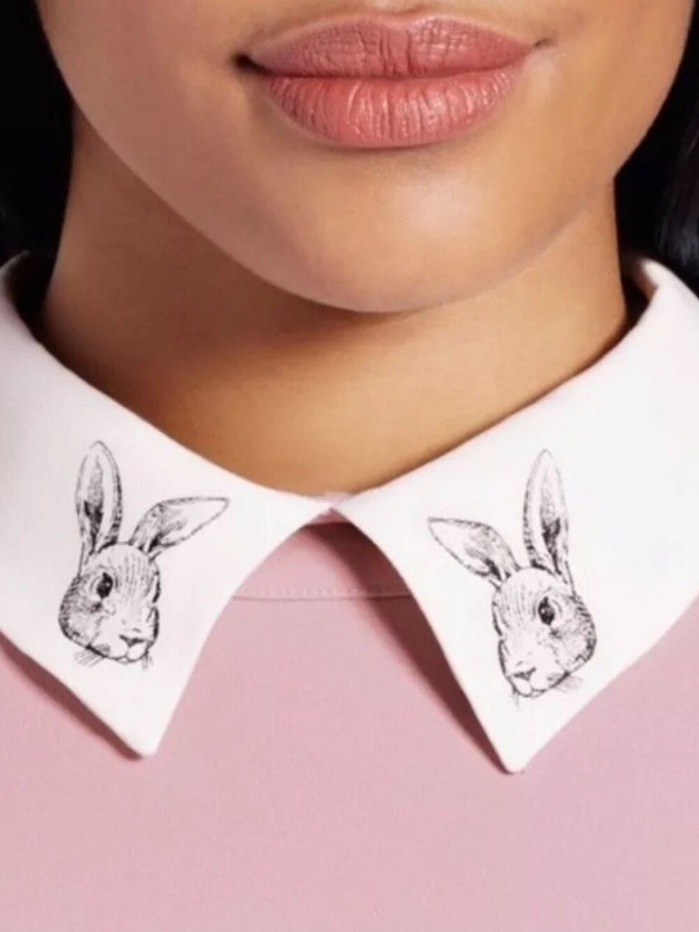 Victoria Beckham Target Pink Rabbit Collared Shift Dress - Picture 3 of 9